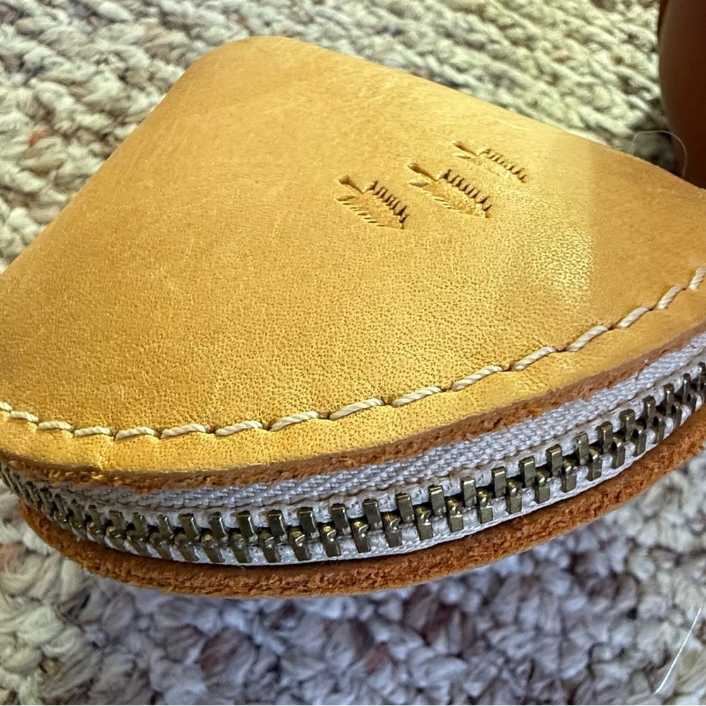 Portland Leather Mini Crossbody Tote Bag (honey) with Fortune Cookie Pouch - Picture 6 of 12
